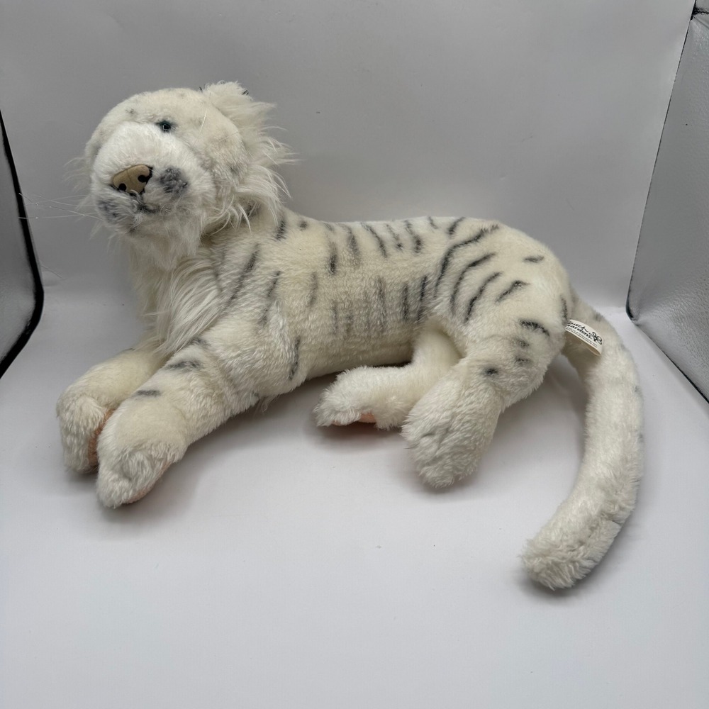 Busch Gardens White Tiger Plush Kids Large White Black Striped Zoo Souvenir